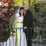 Bride and Groom In Garden
